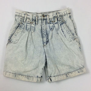 Vintage Acid Wash High Waist Mom Jeans Shorts 80s